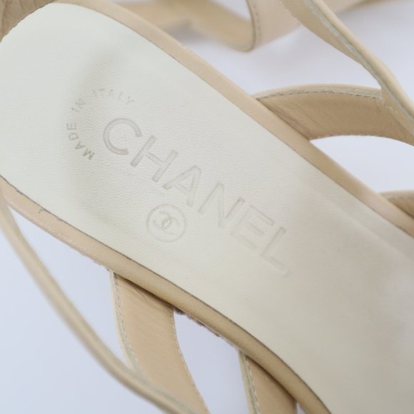 Chanel Leather Cork Platform Sandals - Picture 5 of 9